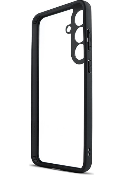 Galaxy S25 Fe Kılıf Kamera Korumalı Şeffaf Arka Yüzey Sah New Roll Kapak - Siyah modelleri