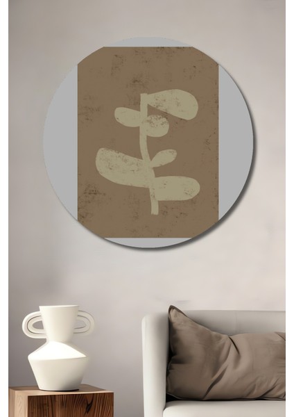 Dekoratif Ahşap Yuvarlak Tablo Soyut Figür