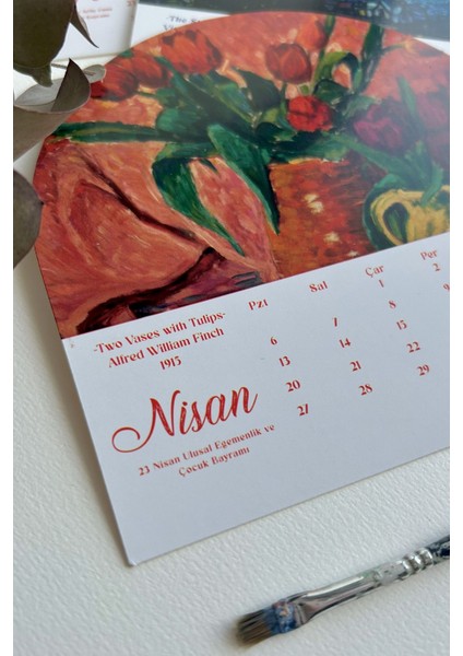 2026 Sanat Temalı Masa Takvimi | Ünlü Tablo Koleksiyonu | Ahşap Standlı Dekoratif Takvim | Klasikler fiyatları