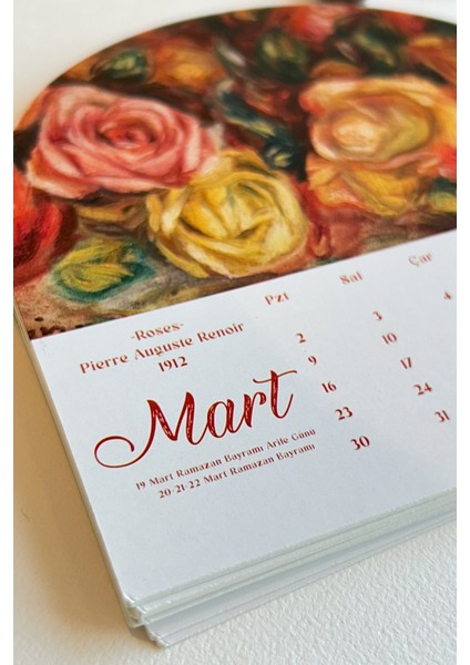 2026 Sanat Temalı Masa Takvimi | Ünlü Tablo Koleksiyonu | Ahşap Standlı Dekoratif Takvim | Klasikler modelleri