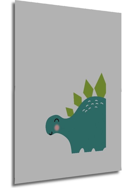 Dekoratif Ahşap Dikdörtgen Tablo Gülen Dinozor modelleri