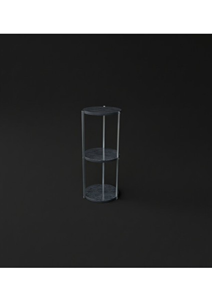 Dekoratif 3 Katlı Raflık, Çiçeklik, Köşe Rafi, Sehpa Çok Amaçlı Raf -Gri Antrasit- fırsatları