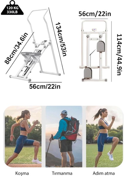 Climber Tırmanma Aleti Eğim Ayarlı Dijital Göstergeli Katlanabilir modelleri