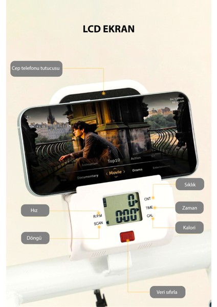 Climber Tırmanma Aleti Eğim Ayarlı Dijital Göstergeli Katlanabilir fırsatları