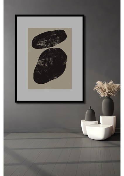 Dekoratif Ahşap Dikdörtgen Tablo Minimalist Soyutluk Çerçeve Görünümlü