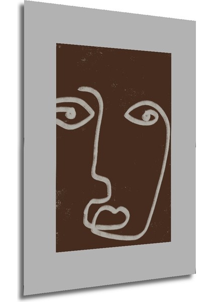 Dekoratif Ahşap Dikdörtgen Tablo Basit Çizgi Yüz modelleri