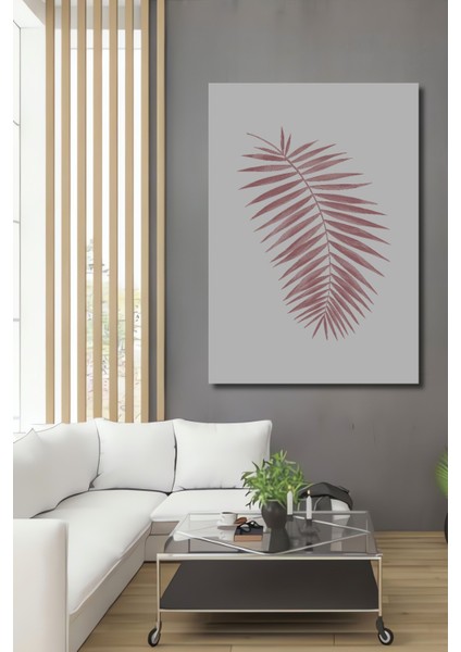 Dekoratif Ahşap Dikdörtgen Tablo Pembe Yaprak