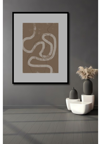 Dekoratif Ahşap Dikdörtgen Tablo Kıvrımlı Yollar Çerçeve Görünümlü