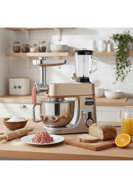SR50 Döküm Gövde 7 Litre Içli Köfte Hamur Yoğurma Kıyma Çekme Erişte Blender Çıpıcı mixer Set