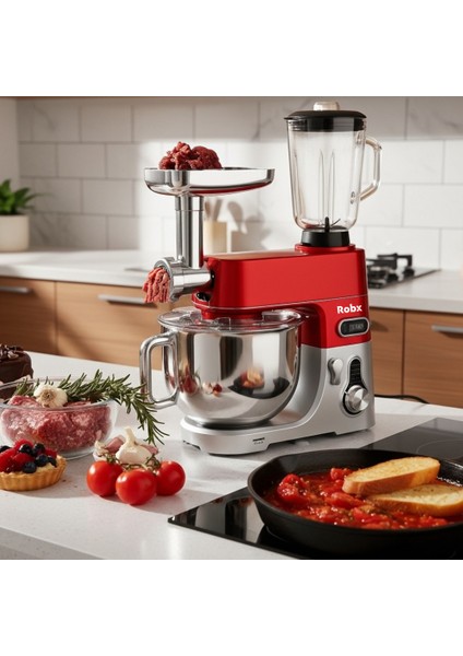 SR50 Döküm Gövde 7 Litre Içli Köfte Hamur Yoğurma Kıyma Çekme Erişte Blender Çıpıcı mixer Set fırsatları