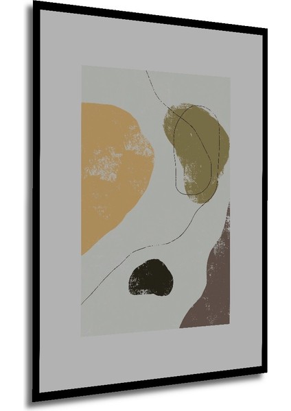 Dekoratif Ahşap Dikdörtgen Tablo Soyut Dokunuşlar Çerçeve Görünümlü modelleri