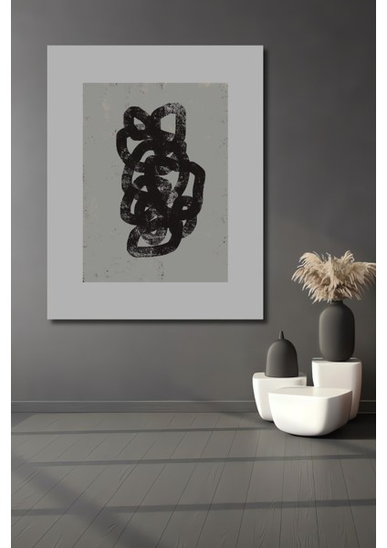 Dekoratif Ahşap Dikdörtgen Tablo Soyut Çizgiler