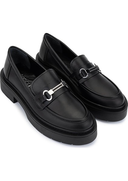 Kadın Hakiki Deri Siyah Loafer Ayakkabı 817 9877 Bn Ayk SK25-26 Sıyah Dr fiyatları