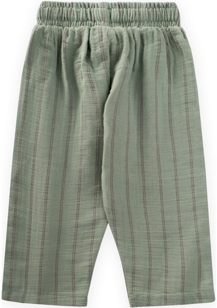 Müslin Pantolon 1-7 Yaş Yeşil Çift Çizgili indirimleri
