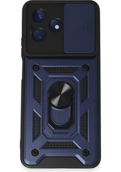 Xmpdby Newface Realme C53 Kılıf Pars Lens Yüzüklü Silikon - Lacivert