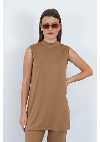 Viskon Kolsuz Tunik-Tarçın