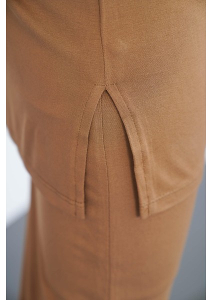 Viskon Kolsuz Tunik-Tarçın