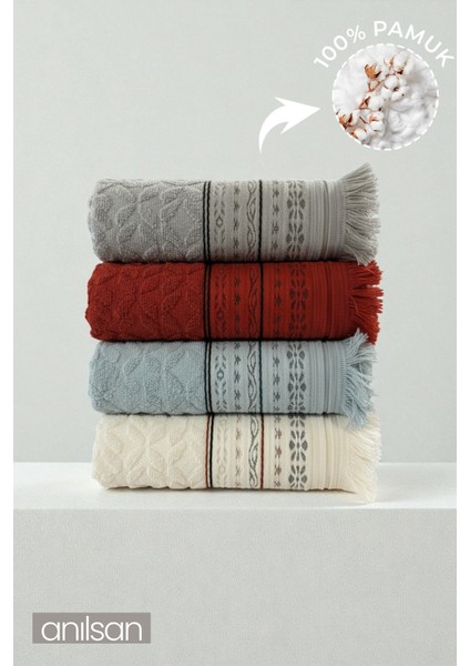 4'lü Lavinya El Havlusu - 50x80 Cm, 170 Gr, %100 Pamuk, Spa Ve Otel Havlusu, Günlük Kullanıma Uygun