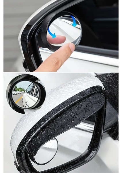 2 Adet Kör Nokta Aynalı Araba Yan Ayna ve Yağmur Koruyucu Siperlik fiyatları