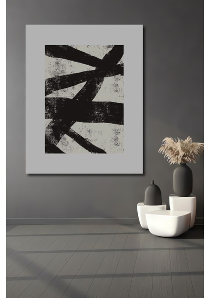 Dekoratif Ahşap Dikdörtgen Tablo Soyut Çizgiler Harmanı