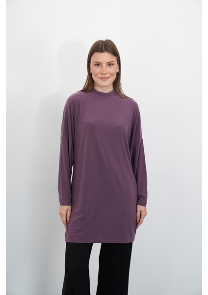 Tesettür Extra Uzun Tunik-Gül Kurusu