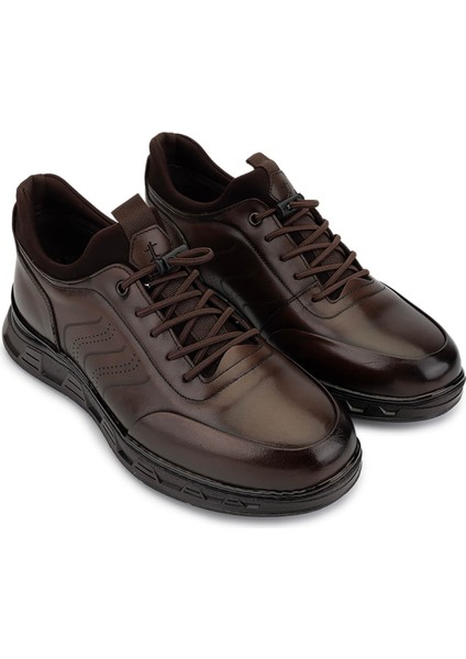 Erkek Hakiki Deri Kahverengi Casual Ayakkabı 298 3057-56602 Erk Ayk SK25-26 Kahve Slvr Alkl fiyatları