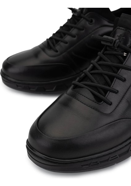 Erkek Hakiki Deri Siyah Casual Ayakkabı 298 3057-56602 Erk Ayk SK25-26 Sıyah Atlas modelleri