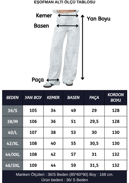 Zenara Kadın 3 Iplik Şardonsuz Pamuk Geniş Paça Eşofman Altı-Ekru-Gri Baskılı indirimleri