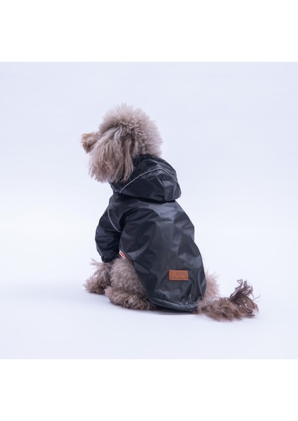 Siyah Pluvia V25 Köpek Mont Köpek Yağmurluk Köpek Kıyafeti Köpek Elbisesi