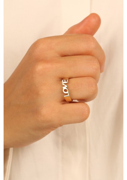 Love Yazılı Model Altın Yüzük ÇGKY0095 fiyatları