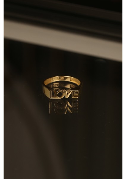 Love Yazılı Model Altın Yüzük ÇGKY0095 modelleri
