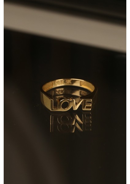 Love Yazılı Model Altın Yüzük ÇGKY0095 fırsatları