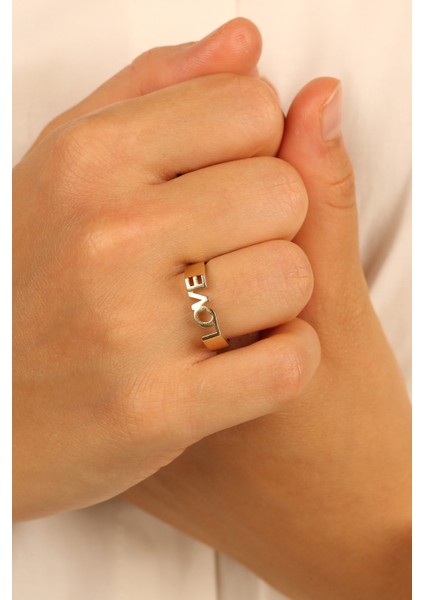 Love Yazılı Model Altın Yüzük ÇGKY0095 indirimleri