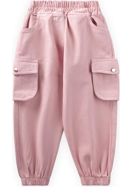 Gabardin Kargo Pantolon 2-7 Yaş Pembe