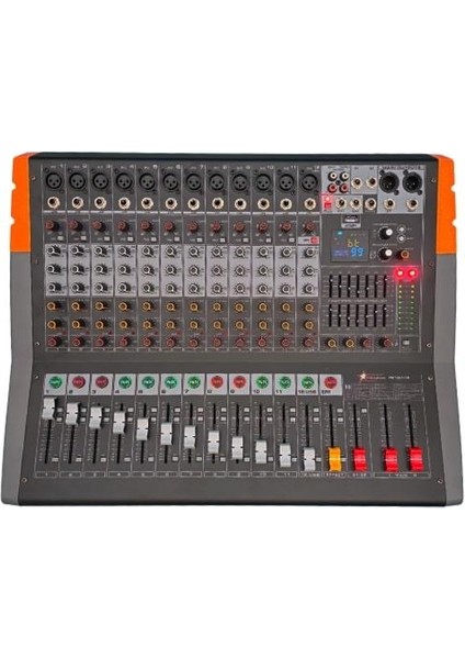 PM-12D1200 - 12 Kanal 99 Dsp Effect Power Mixer - 12 Mono + 2 Aux Giriş - 2X600 Watt