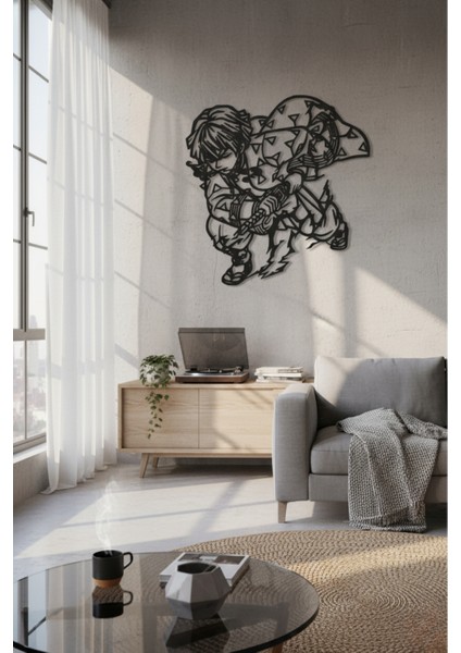 Anime Çizgi Karakter Metal Tablo Mat Siyah Duvar Dekoru 45X45 cm – 60X60 cm fiyatları