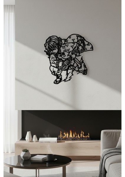 Anime Çizgi Karakter Metal Tablo Mat Siyah Duvar Dekoru 45X45 cm – 60X60 cm fırsatları