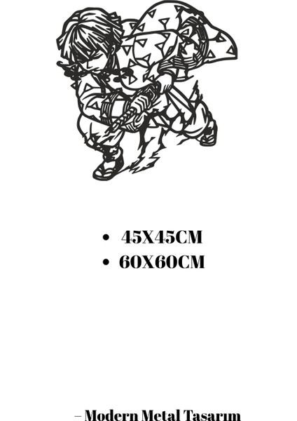 Anime Çizgi Karakter Metal Tablo Mat Siyah Duvar Dekoru 45X45 cm – 60X60 cm