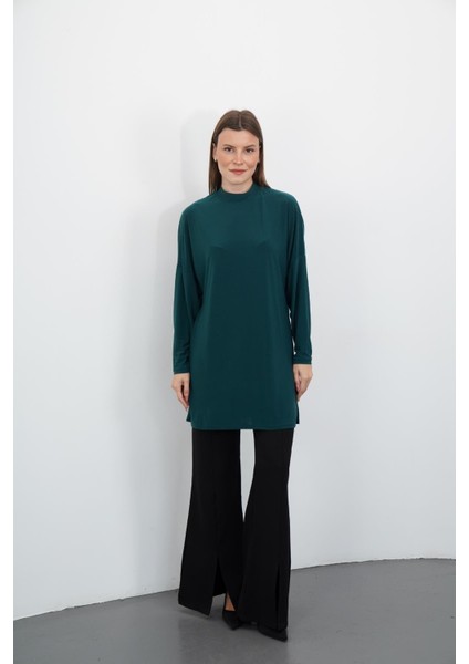 Tesettür Extra Uzun Tunik-Zümrüt Yeşil fiyatları