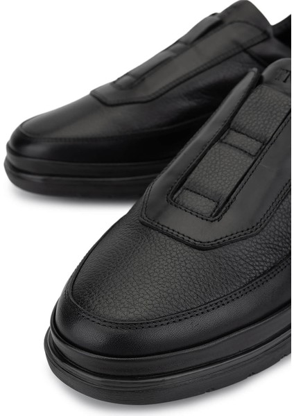 Erkek Hakiki Deri Siyah Casual Ayakkabı 298 3014-56603 Erk Ayk SK25-26 Syh Atls/syh Gutı modelleri