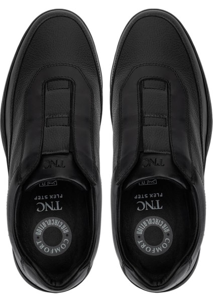 Erkek Hakiki Deri Siyah Casual Ayakkabı 298 3014-56603 Erk Ayk SK25-26 Syh Atls/syh Gutı indirimleri