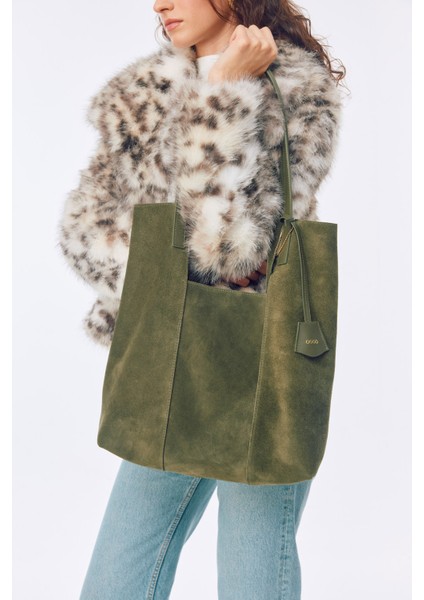 Suvea Haki Süet Deri Omuz Çantası indirimleri