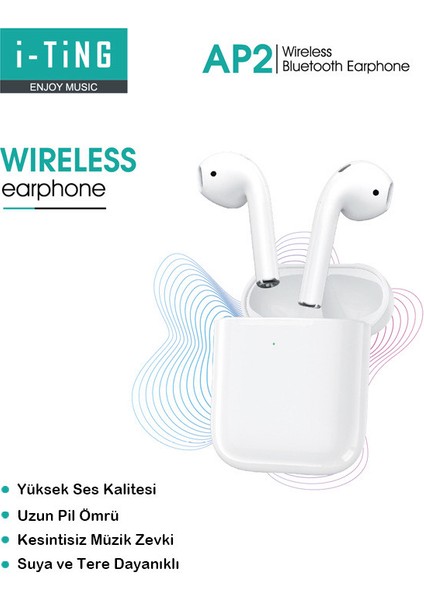 2. Nesil A+++ Kalite Güçlendirilmiş Batarya IOS Android Tüm Telefonlar ile Uyumlu Bluetooth Kulaklık