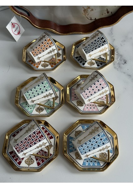 Türk Kahve Fincanı Abel Mix 6 Kişilik 12 Parça fiyatları