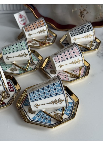 Türk Kahve Fincanı Abel Mix 6 Kişilik 12 Parça fırsatları