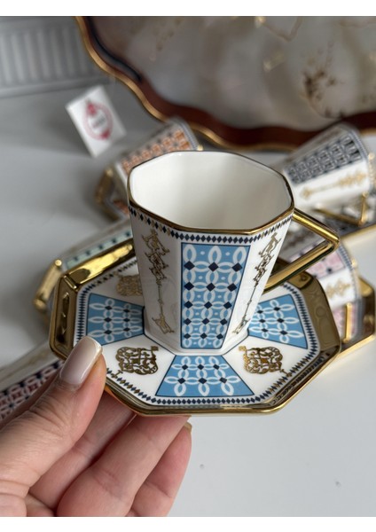 Türk Kahve Fincanı Abel Mix 6 Kişilik 12 Parça indirimleri