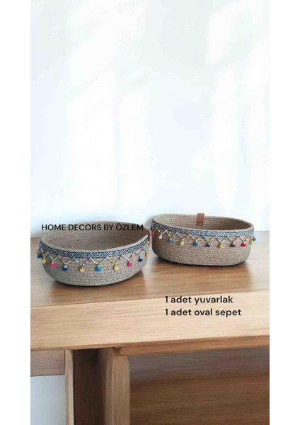 Hasır Sepet Dekoratif Sepet Organizer Saklama Kutusu Düzenleyici Handmade El Emeği