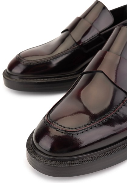 Erkek Hakiki Deri Bordo Loafer Ayakkabı 987 281 Erk Ayk SK25-26 Bordo Acma modelleri