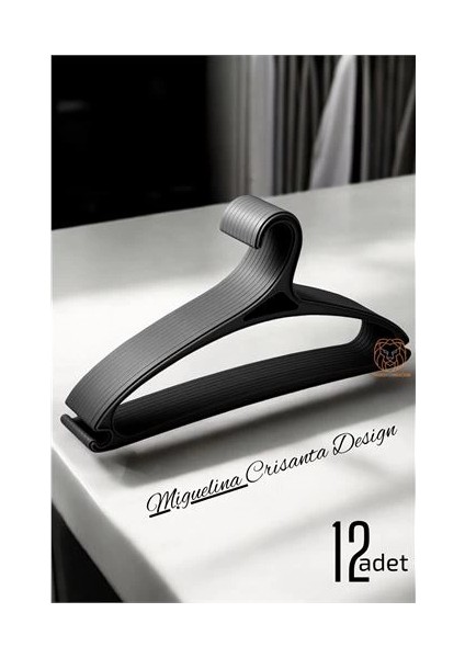 Bfs Tasarım Askı Seti 12 Adet Elbise Askısı M.crisanta Siyah