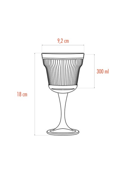 Akrilik Barok Füme 6 Lı Ayaklı Bardak